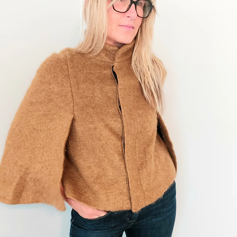 Zara Woman Camel Mohair Cape - Picture 1 of 6